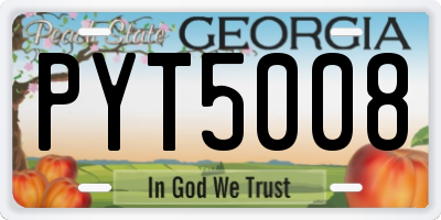 GA license plate PYT5008