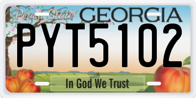 GA license plate PYT5102