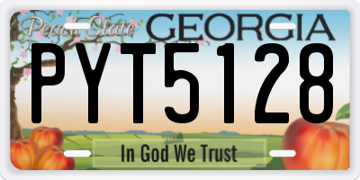 GA license plate PYT5128