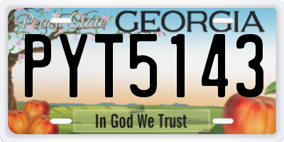 GA license plate PYT5143
