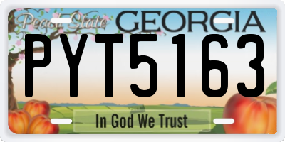 GA license plate PYT5163
