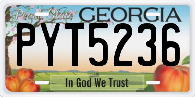 GA license plate PYT5236
