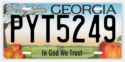 GA license plate PYT5249