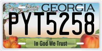 GA license plate PYT5258