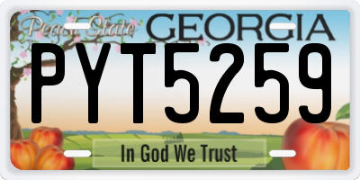 GA license plate PYT5259