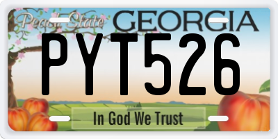 GA license plate PYT526