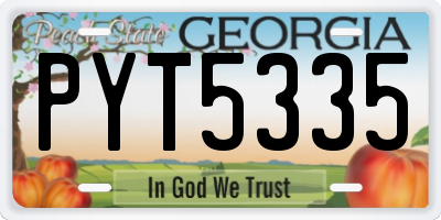 GA license plate PYT5335
