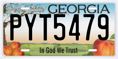 GA license plate PYT5479