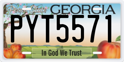 GA license plate PYT5571