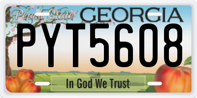 GA license plate PYT5608