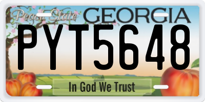 GA license plate PYT5648