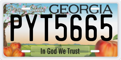 GA license plate PYT5665