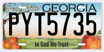 GA license plate PYT5735