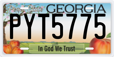 GA license plate PYT5775