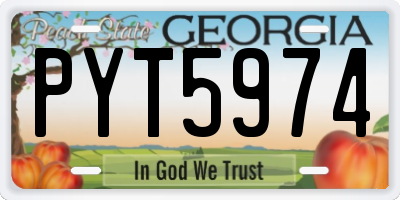 GA license plate PYT5974