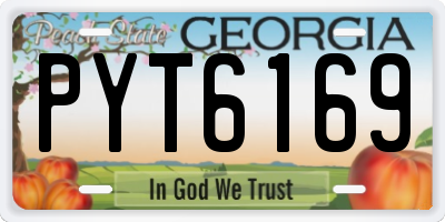 GA license plate PYT6169
