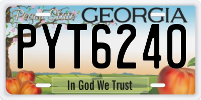 GA license plate PYT6240