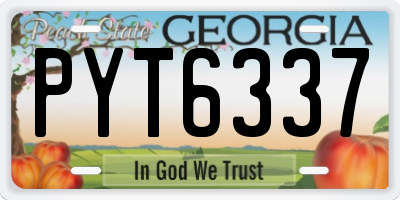 GA license plate PYT6337
