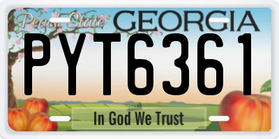 GA license plate PYT6361