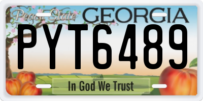 GA license plate PYT6489
