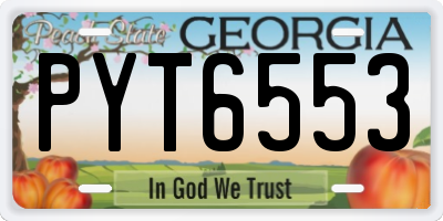 GA license plate PYT6553