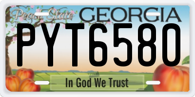 GA license plate PYT6580