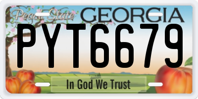 GA license plate PYT6679