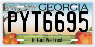 GA license plate PYT6695