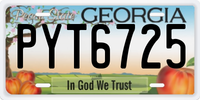 GA license plate PYT6725