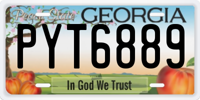 GA license plate PYT6889