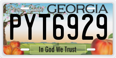 GA license plate PYT6929