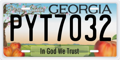 GA license plate PYT7032