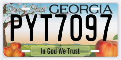 GA license plate PYT7097