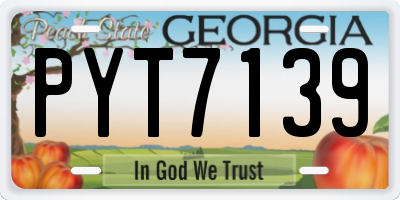 GA license plate PYT7139