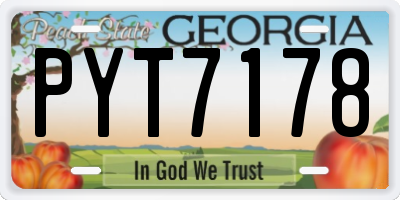 GA license plate PYT7178