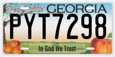 GA license plate PYT7298