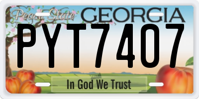 GA license plate PYT7407