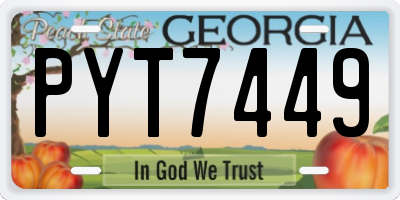 GA license plate PYT7449
