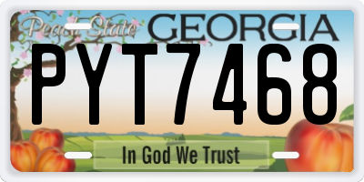 GA license plate PYT7468