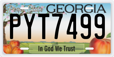 GA license plate PYT7499