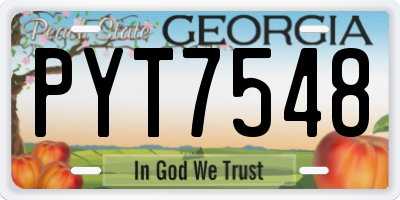 GA license plate PYT7548