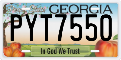 GA license plate PYT7550