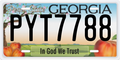 GA license plate PYT7788