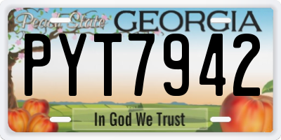 GA license plate PYT7942