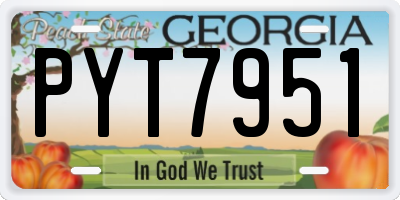 GA license plate PYT7951