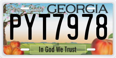 GA license plate PYT7978