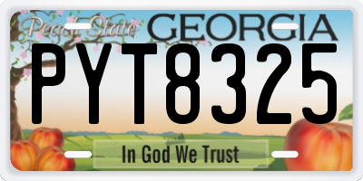 GA license plate PYT8325