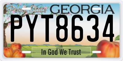 GA license plate PYT8634