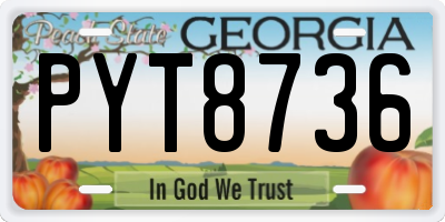 GA license plate PYT8736