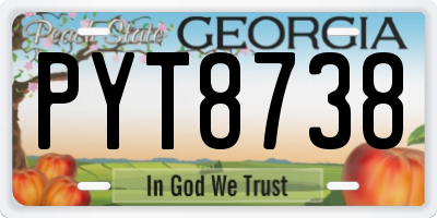 GA license plate PYT8738